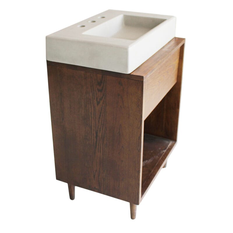 Wood Vanity And Concrete Sink