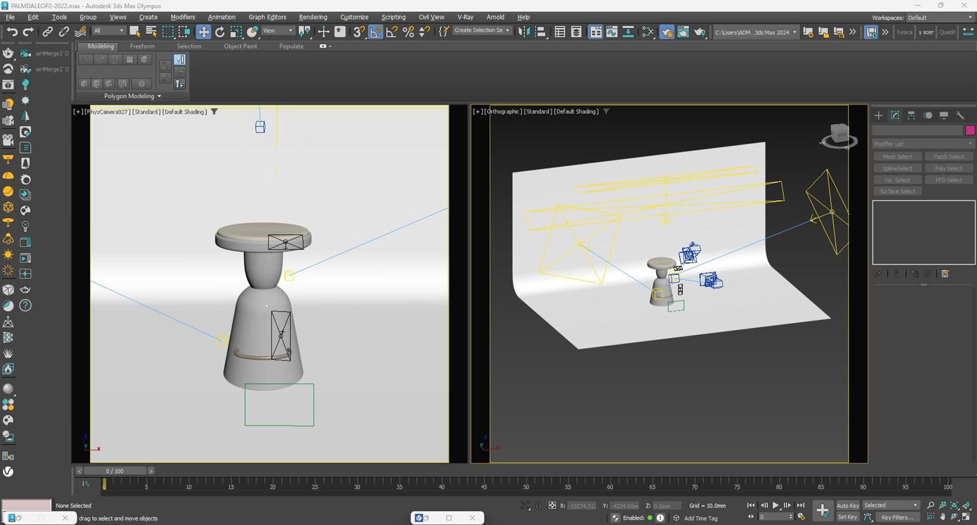 3D product modeling and technical development process using 3ds Max inside a furniture manufacturing workflow