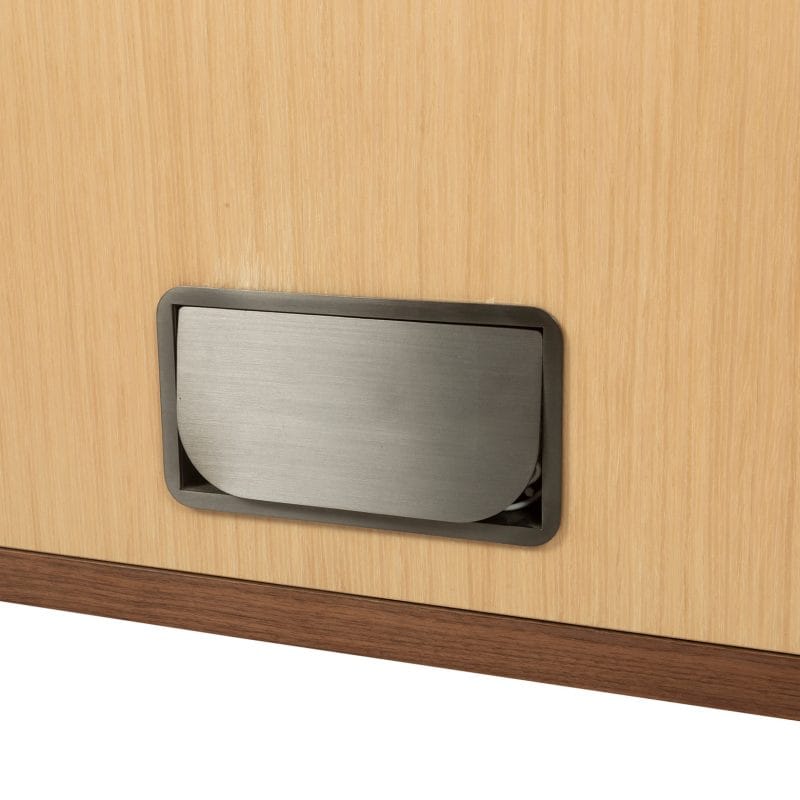 Balanced Wood Cabinet with Rounded Edge Structure