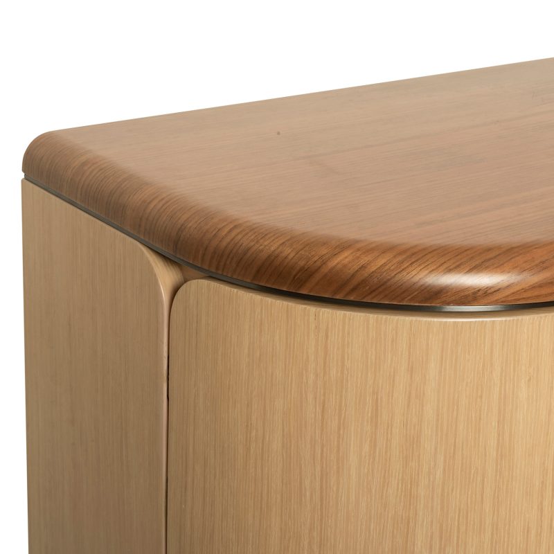 Balanced Wood Cabinet with Rounded Edge Structure