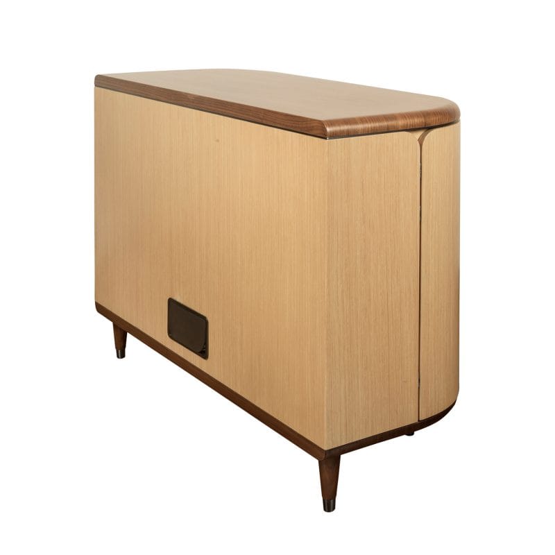Balanced Wood Cabinet with Rounded Edge Structure