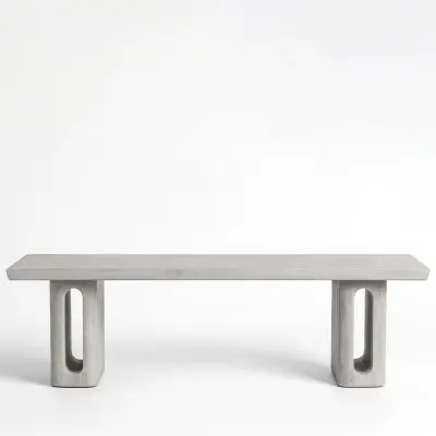 GFRC Bench with Dual Hollow Pedestal Base