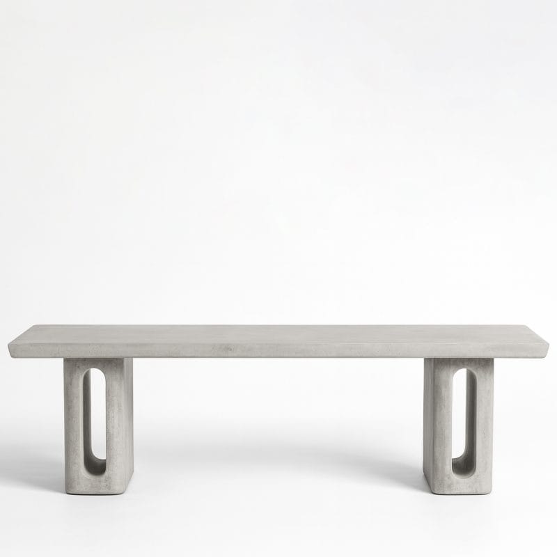 GFRC Bench with Dual Hollow Pedestal Base