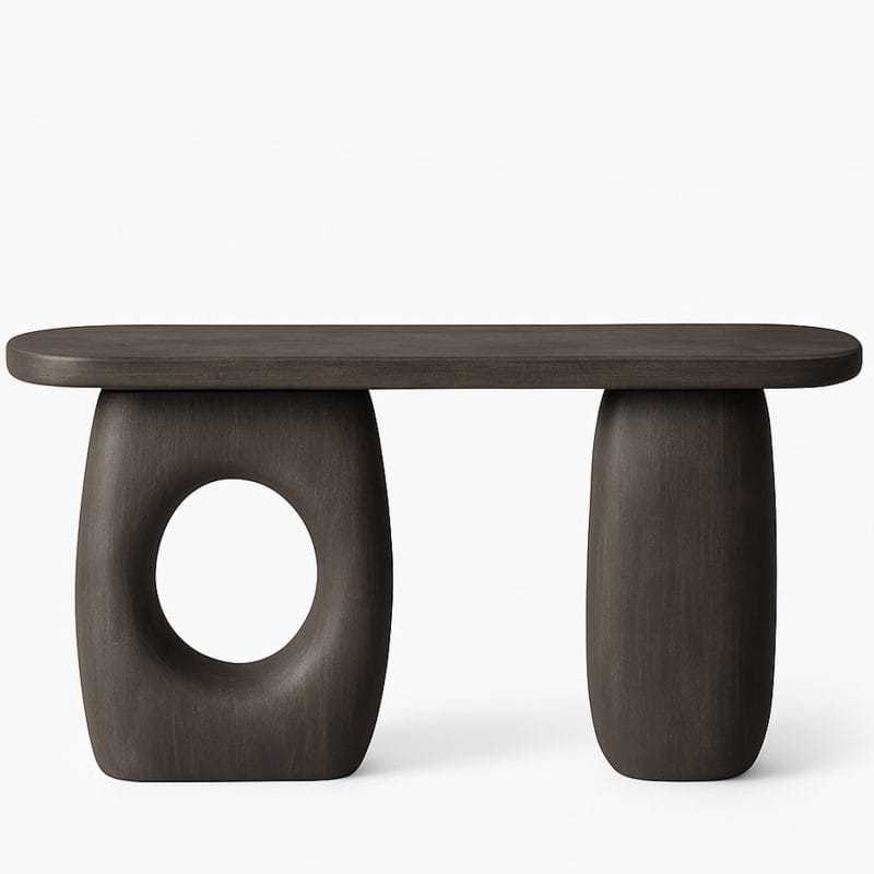 GFRC Console Table with Dual Elliptical Pierced Base