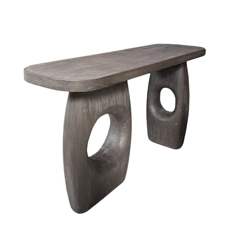 GFRC Console Table with Dual Elliptical Pierced Base