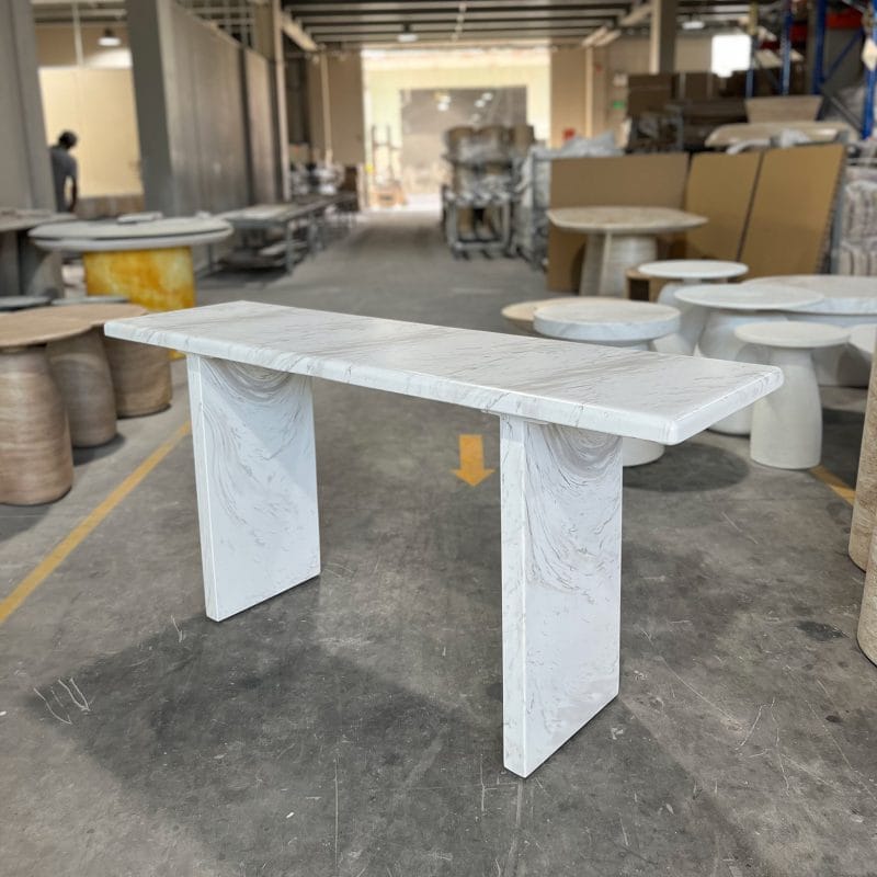 GFRC Console Table with Dual Slab Panel Base