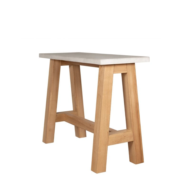 GFRC Console Table with Solid Wood A-Frame Base