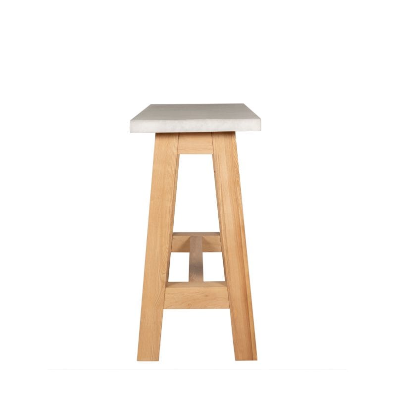 GFRC Console Table with Solid Wood A-Frame Base