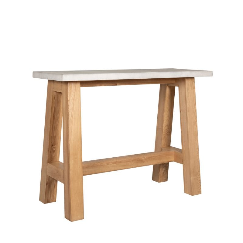 GFRC Console Table with Solid Wood A-Frame Base