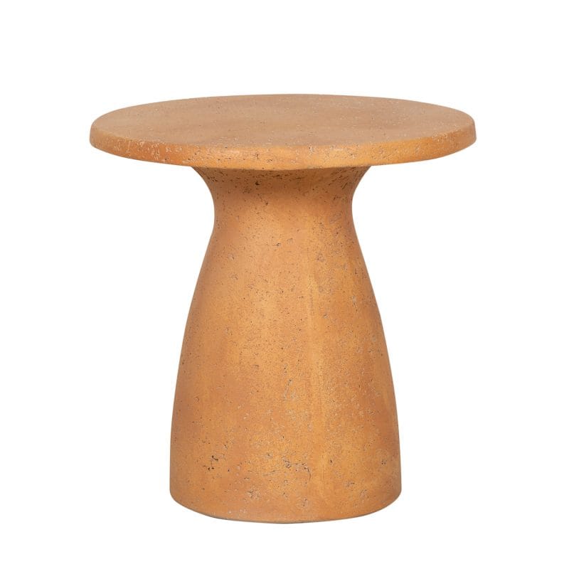 GFRC Side Table with Curved Hourglass Base