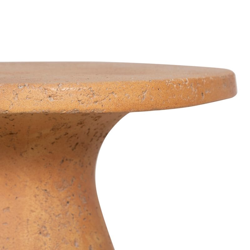 GFRC Side Table with Curved Hourglass Base