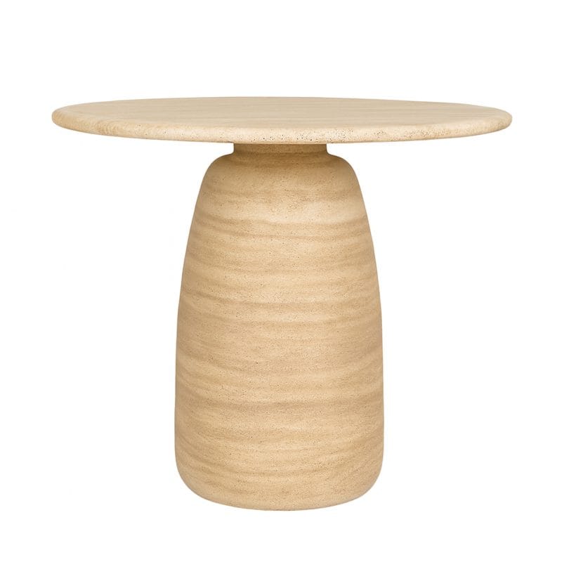GFRC Side Table with Rounded Pedestal Base