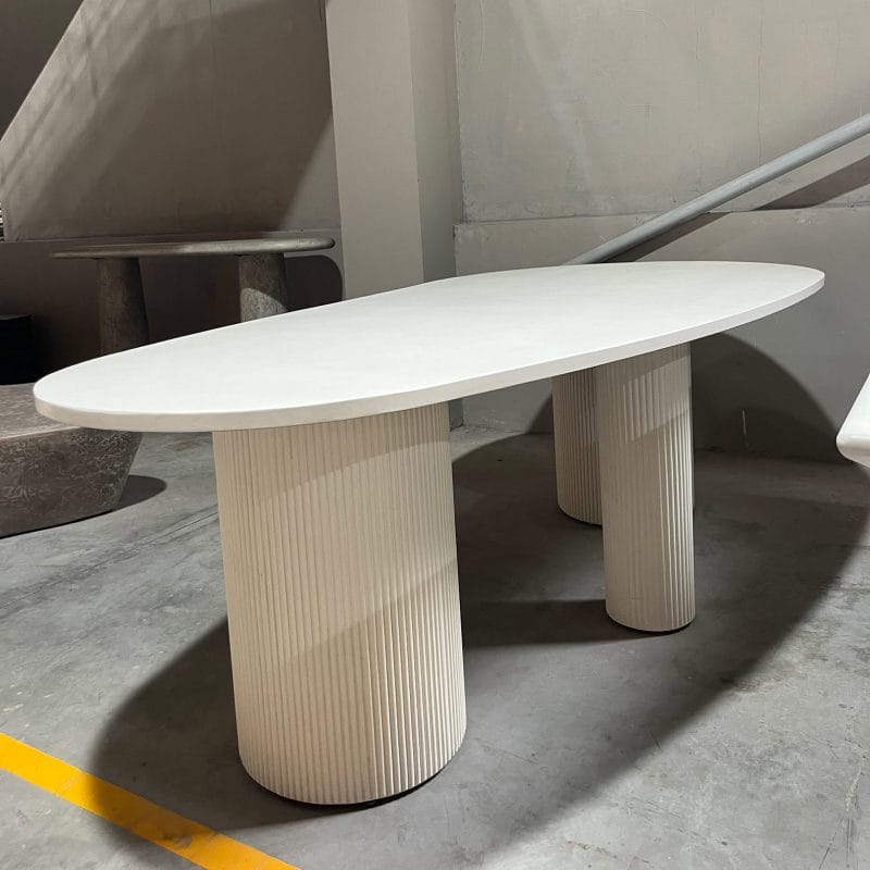 Oval Fluted GFRC Dining Table