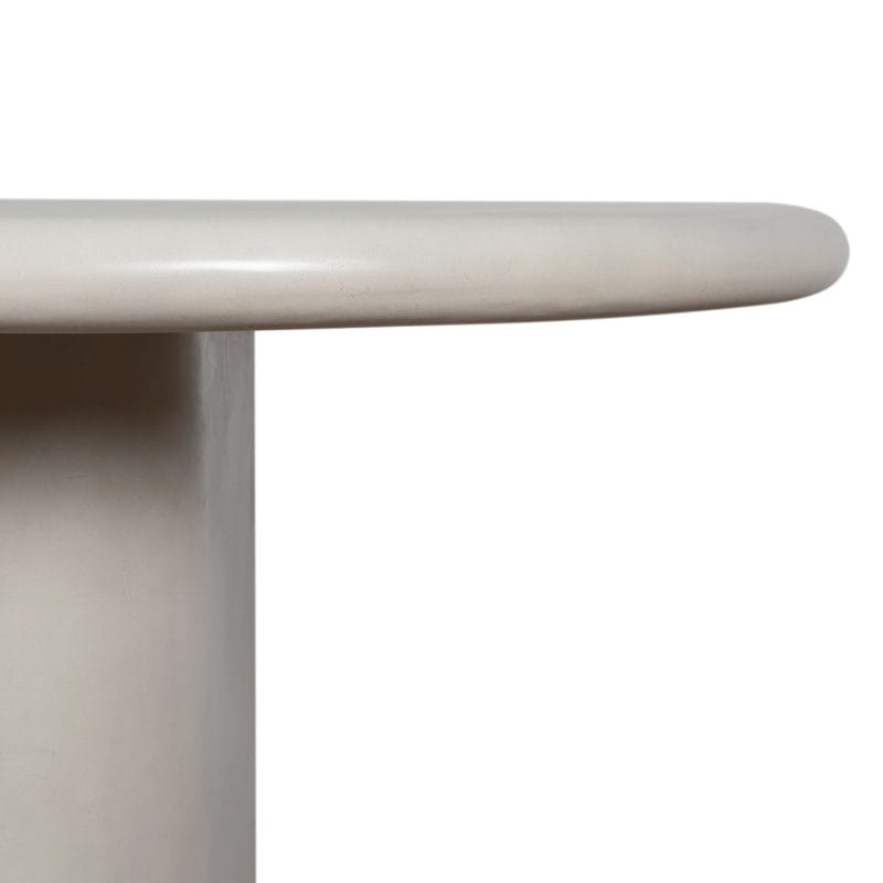 Oval GFRC Dining Table with Dual Cylindrical Pedestal Base