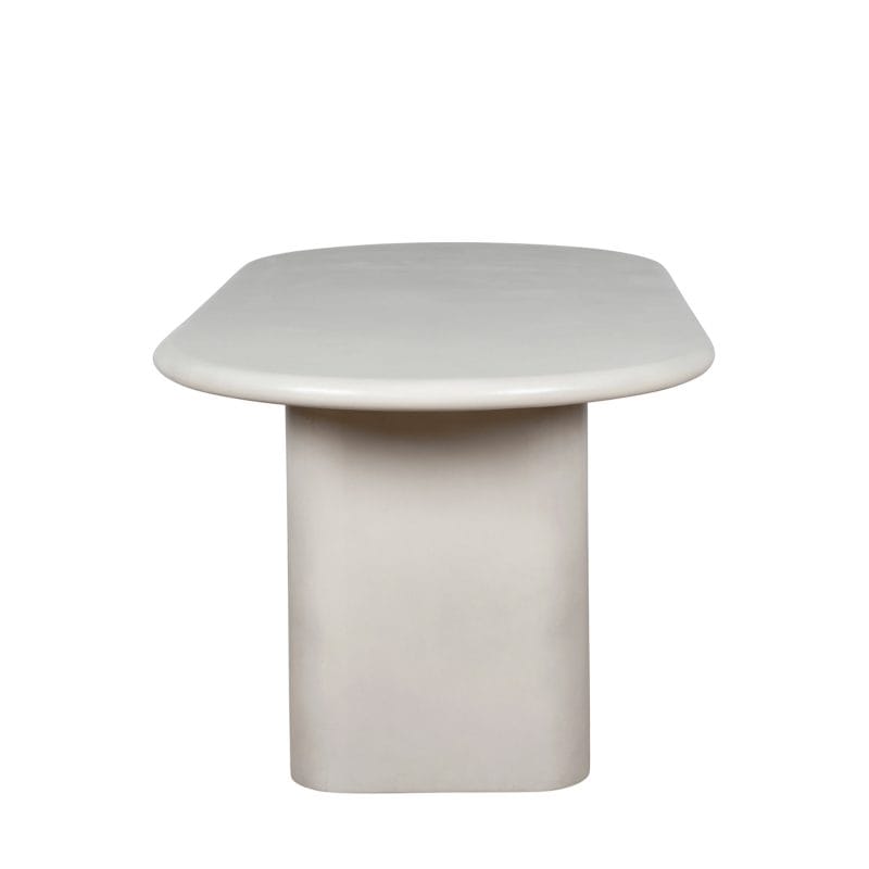 Oval GFRC Dining Table with Dual Cylindrical Pedestal Base