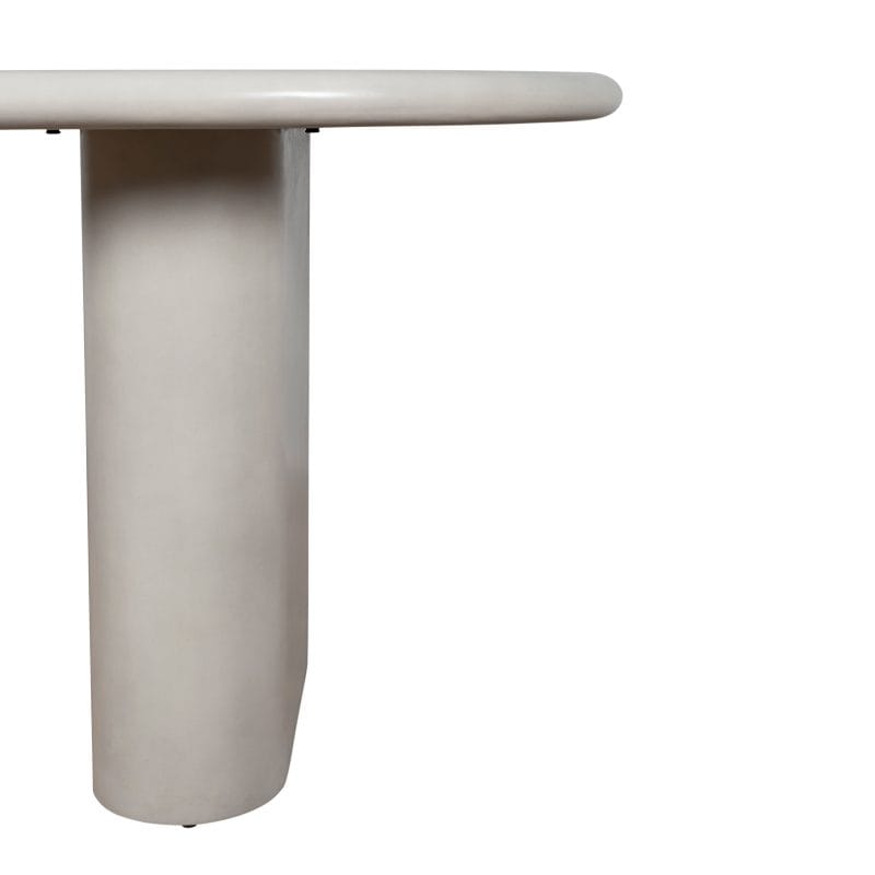 Oval GFRC Dining Table with Dual Cylindrical Pedestal Base