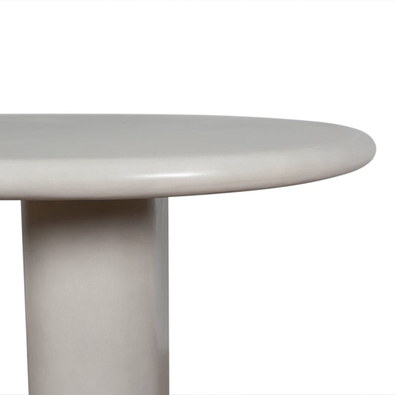 Oval GFRC Dining Table with Dual Cylindrical Pedestal Base