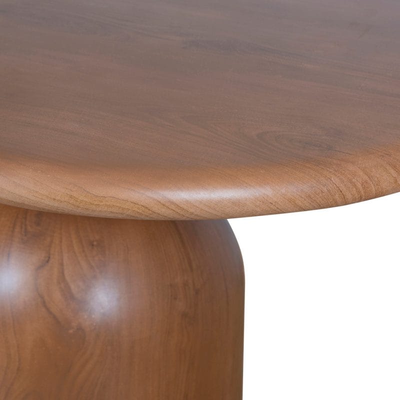 Oval GFRC Dining Table with Dual-Sphere Pedestal Base