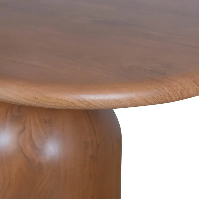 Oval GFRC Dining Table with Dual-Sphere Pedestal Base