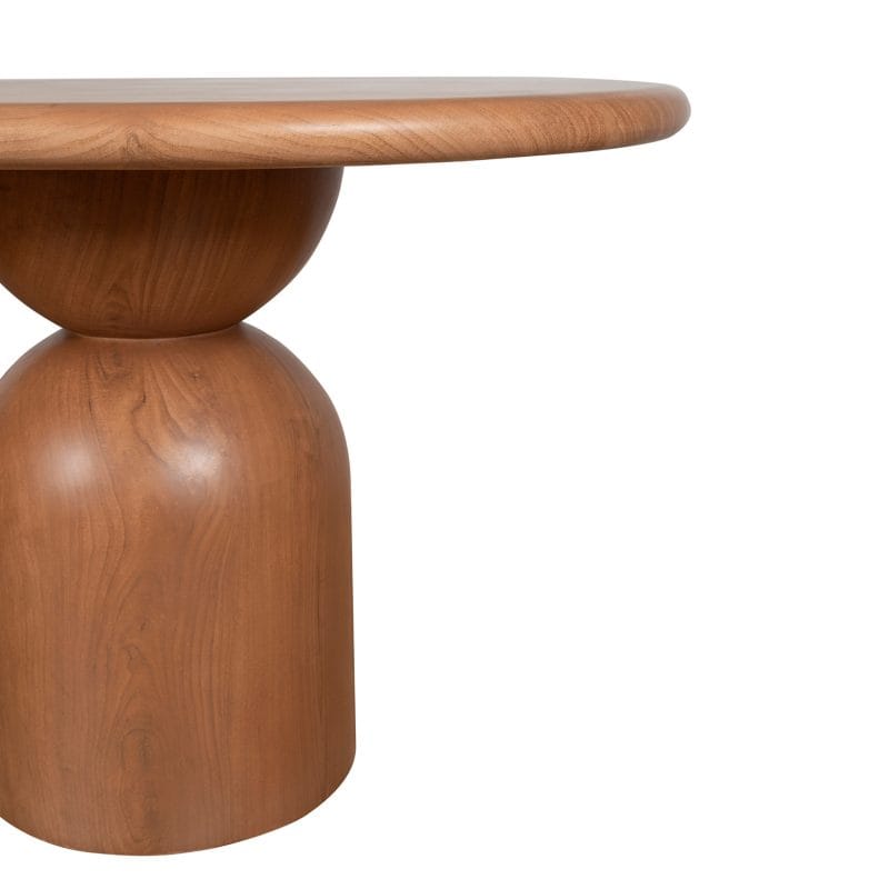 Oval GFRC Dining Table with Dual-Sphere Pedestal Base