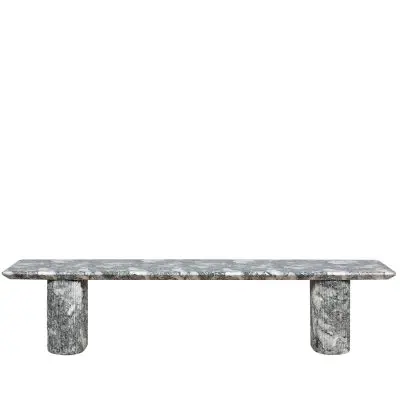 Rectilinear GFRC Bench with Dual Slot Pedestal Base
