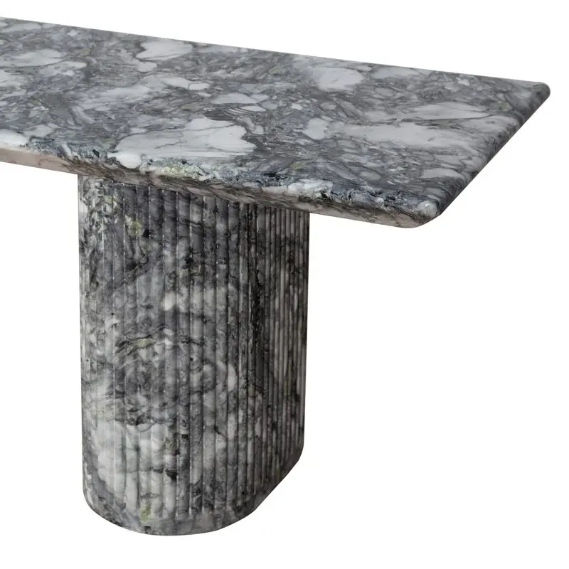 Rectilinear GFRC Bench with Dual Slot Pedestal Base