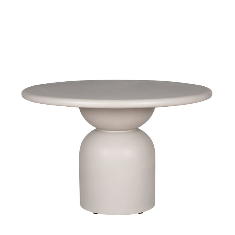 Round GFRC Dining Table with Dual-Sphere Pedestal Base