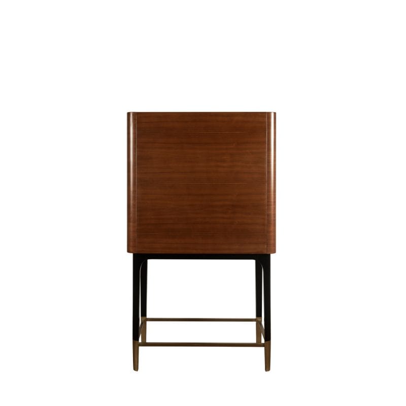 Vertical Wood and Metal Cabinet with Elevated Frame Structure