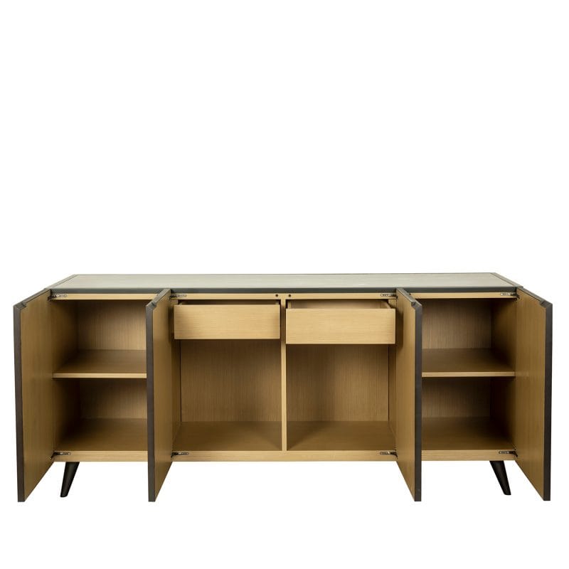 Wavefront Wood Cabinet with Gradient Panel Design
