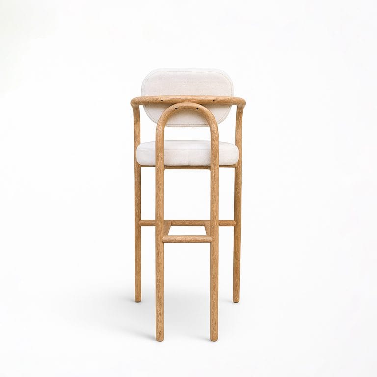 Wood and Cushion Bar Chair with Framed Support Balance - Aurora Craft ...