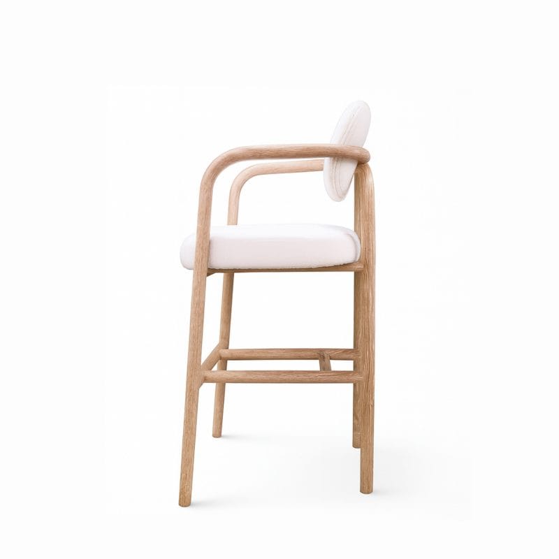 Wood and Cushion Bar Chair with Framed Support Balance