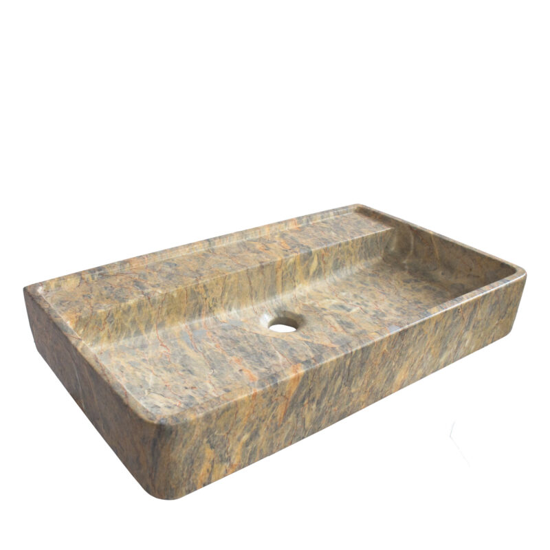 Rectangular GFRC Sink with Textured Stone Finish