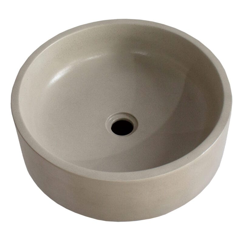 Round GFRC Sink with Defined Vertical Wall