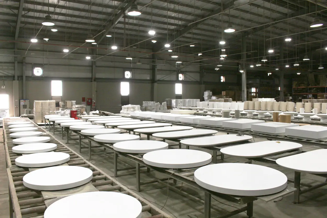 Aurora Craft’s furniture manufacturing factory producing durable indoor and outdoor furniture for retailers.