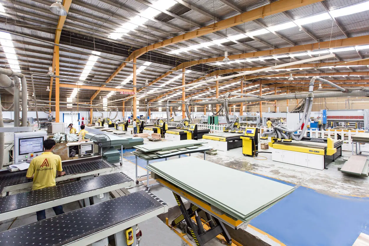 Turnkey hospitality manufacturing at a top Vietnam furniture manufacturer.