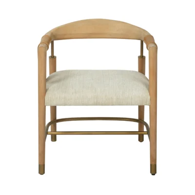 Modern Mixed-Material Dining Chair with Leather Accents and Iron Base