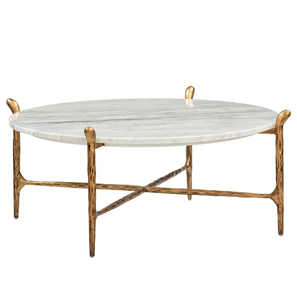 Metal furniture table with marble top and metal base offering low maintenance and easy cleaning in daily use