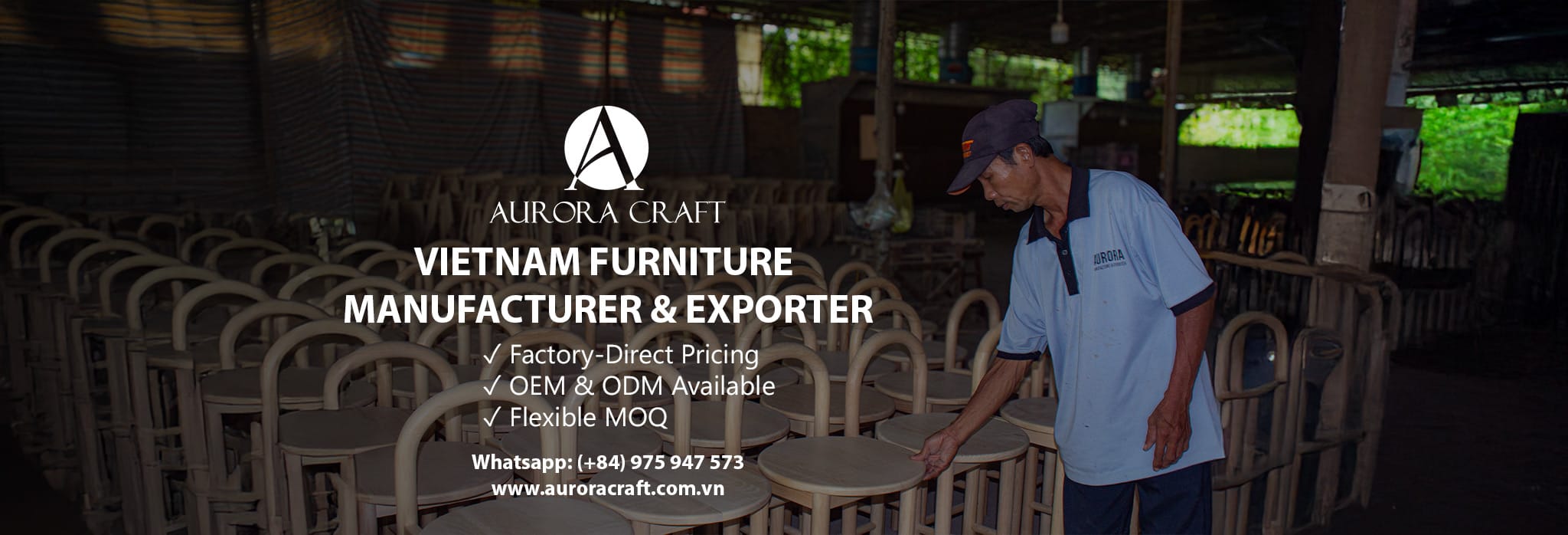 Aurora Craft furniture manufacturer banner
