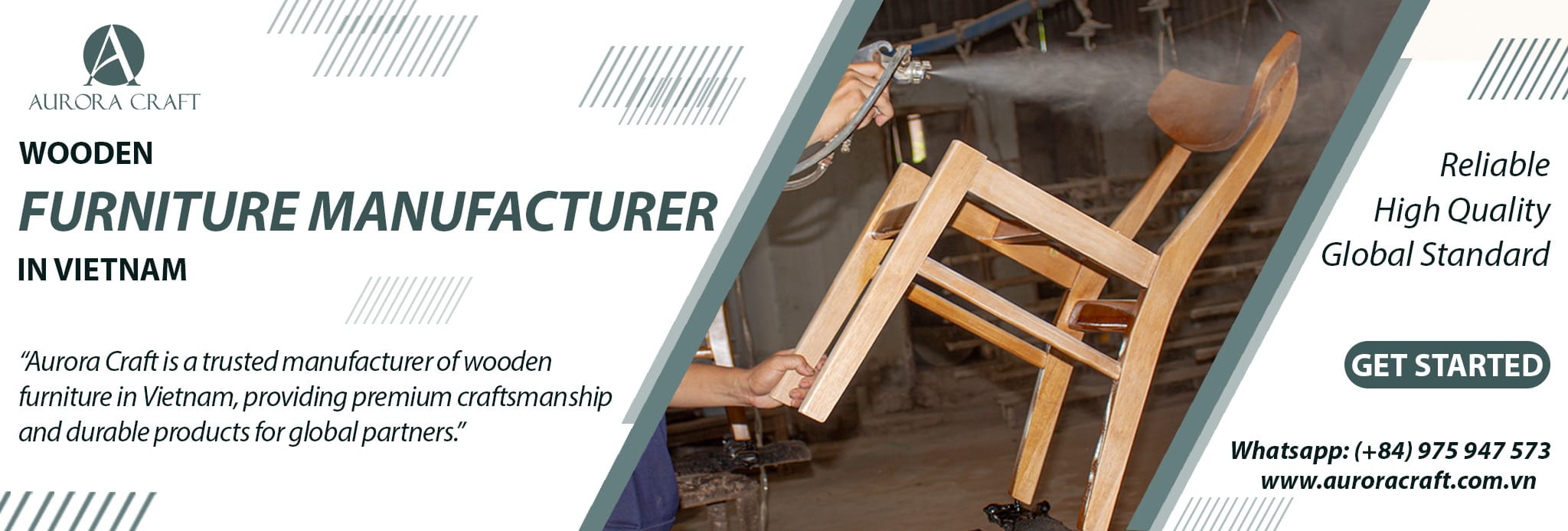 Aurora Craft Wood furniture manufacturer banner