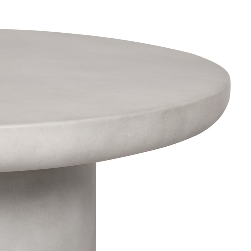Modern Round GFRC Coffee Table with Tapered Edge Top and Cylindrical Base