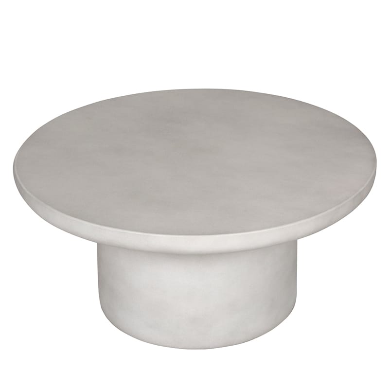 Modern Round GFRC Coffee Table with Tapered Edge Top and Cylindrical Base