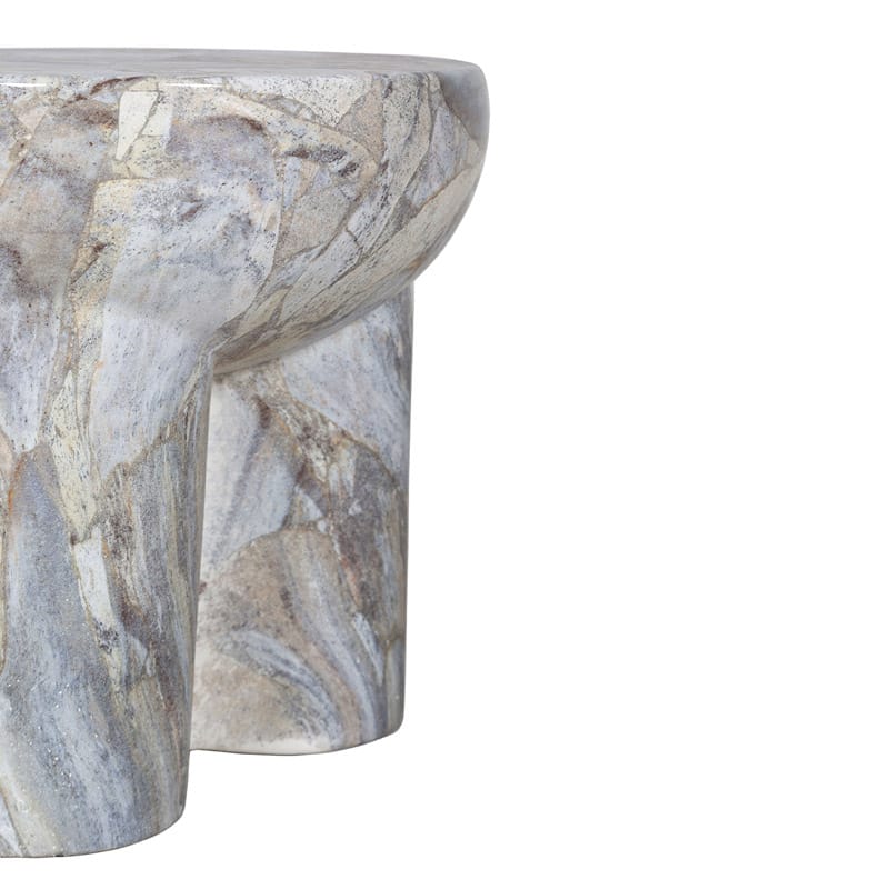 Round GFRC Side Table with Bowl Top and Triple Cylindrical Legs