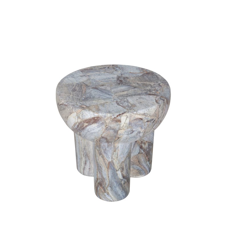 Round GFRC Side Table with Bowl Top and Triple Cylindrical Legs
