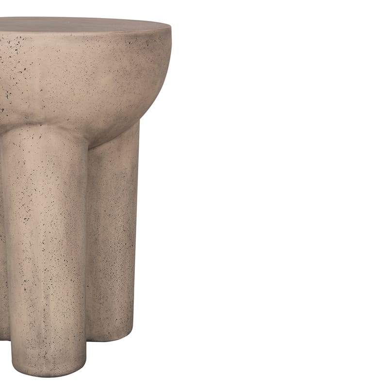 Modern Round GFRC Side Table with Rounded Bowl Top and Triple Cylindrical Legs