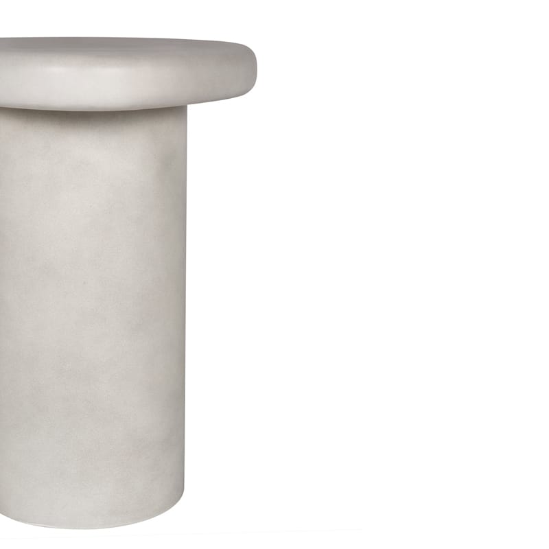 Modern Round GFRC Side Table with Rounded Disc Top and Cylindrical Base