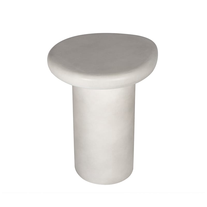 Modern Round GFRC Side Table with Rounded Disc Top and Cylindrical Base