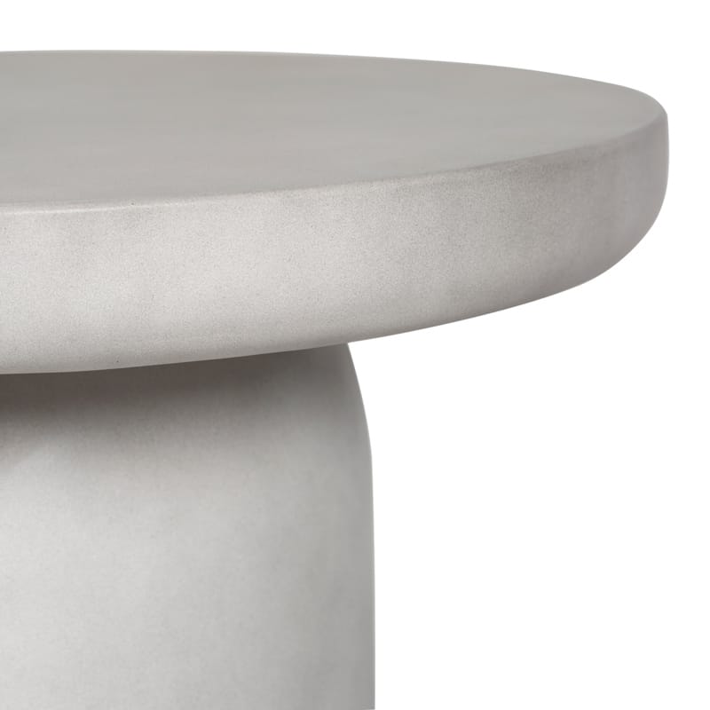 Modern Round GFRC Side Table with Slim Disc Top and Cylindrical Pedestal Base