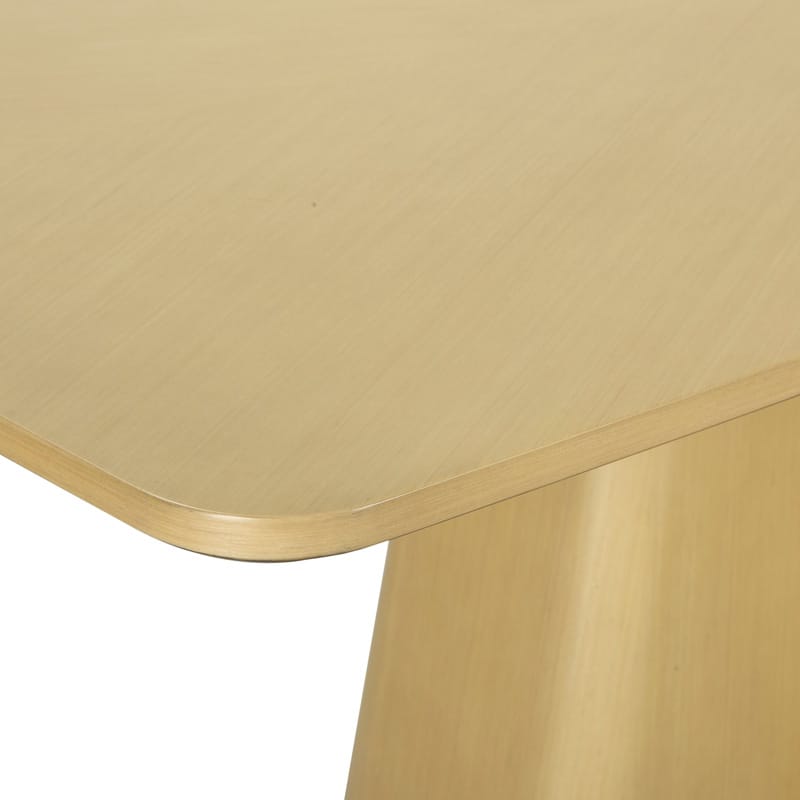 Modern Solid Wood Dining Table with Dual Pedestal Base