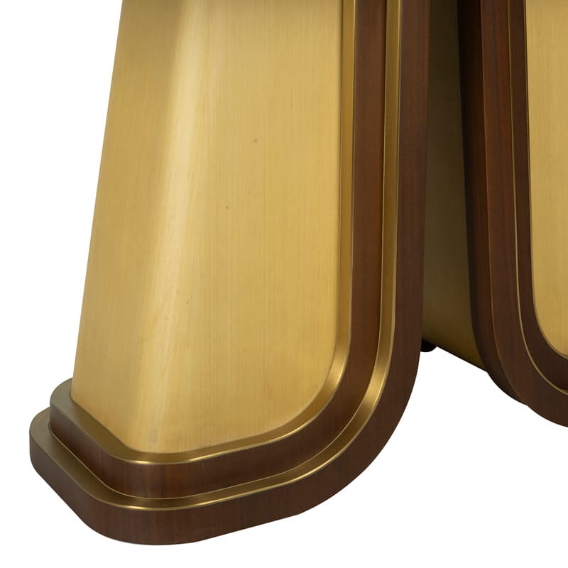 Modern Solid Wood Dining Table with Dual Pedestal Base
