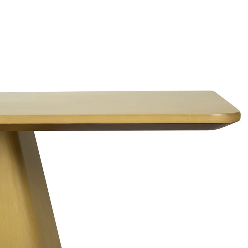 Modern Solid Wood Dining Table with Dual Pedestal Base